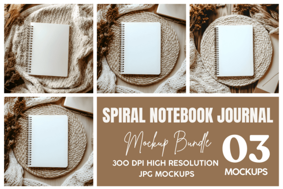 Download Boho A5 Spiral Notebook Mockup - Boho Collection