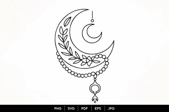 Download Islamic Crescent Moon Floral SVG - Premium Bundle