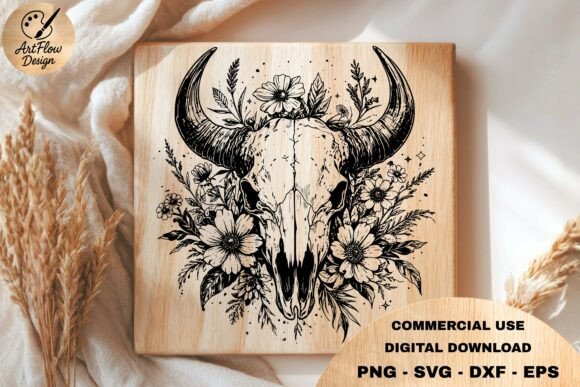 Download Boho Bull Skull SVG - Boho Collection