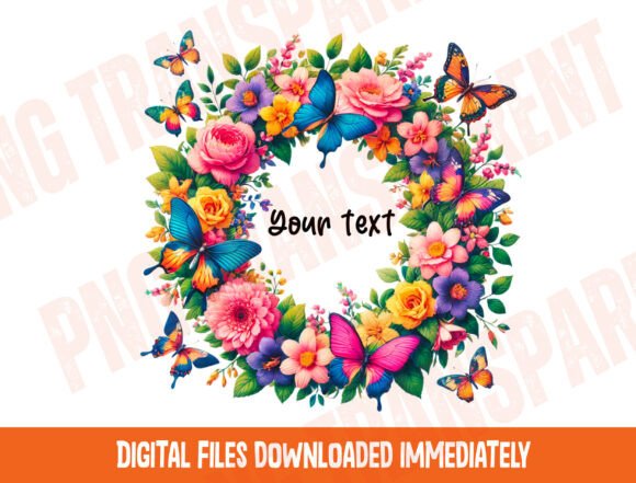 Download Boho Round Floral Frame Png, Butterfly - Boho Collection