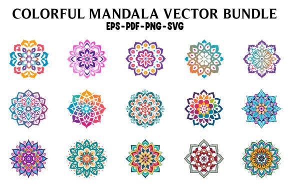 Download Colorful Boho Mandala SVG Clipart Bundle - Boho Collection