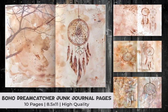 Download Boho Dreamcatcher Junk Journal Pages - Boho Collection
