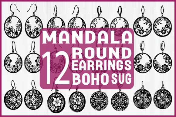 Download Boho Mandala Earrings SVG Bundle - Boho Collection