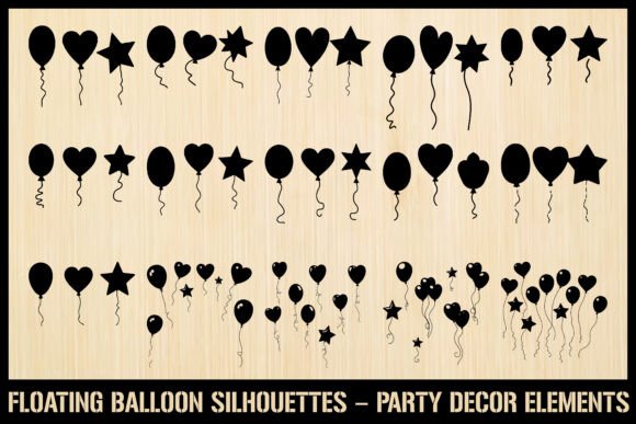 Download Floating Balloon Silhouette Bundle - Premium Bundle