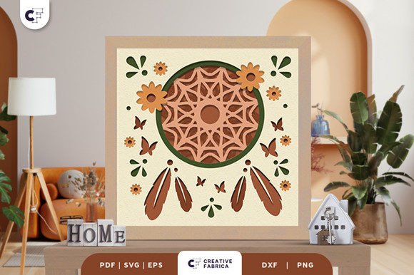 Download Boho Dreamcatcher 3D Light Box SVG - Boho Collection