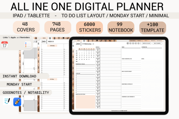 Download Boho-ADHD Digital Planner to Do List Min - Boho Collection