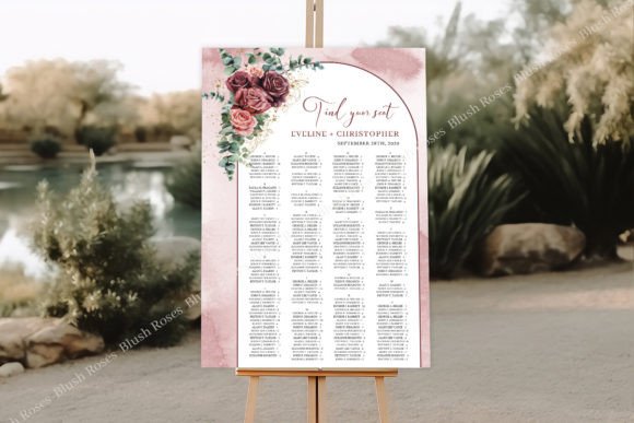 Download Boho Arch Deep Red Blush Roses Seating - Boho Collection