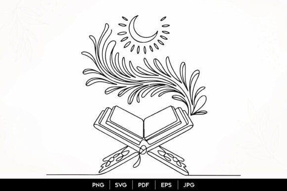 Download Quran and Crescent Moon SVG - Premium Resources