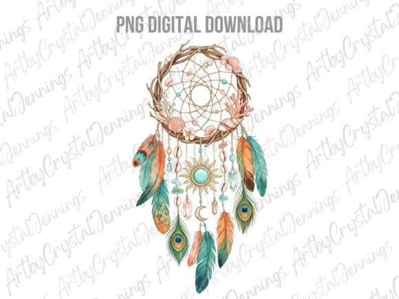 Download Watercolor Boho Dreamcatcher PNG - Boho Collection