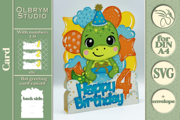 Download Dino Birthday Card , Kawaii Dinosaur SVG - Card Collection