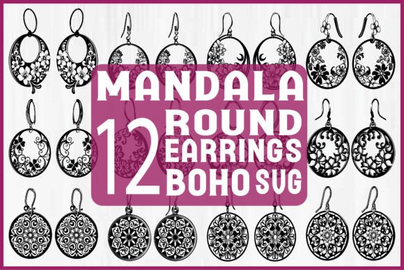 Download Boho Mandala Earrings SVG Bundle - Boho Collection